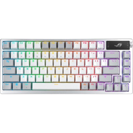 teclado mecánico gaming inalámbrico compacto con pantalla oled y distribución española rog azoth 75%