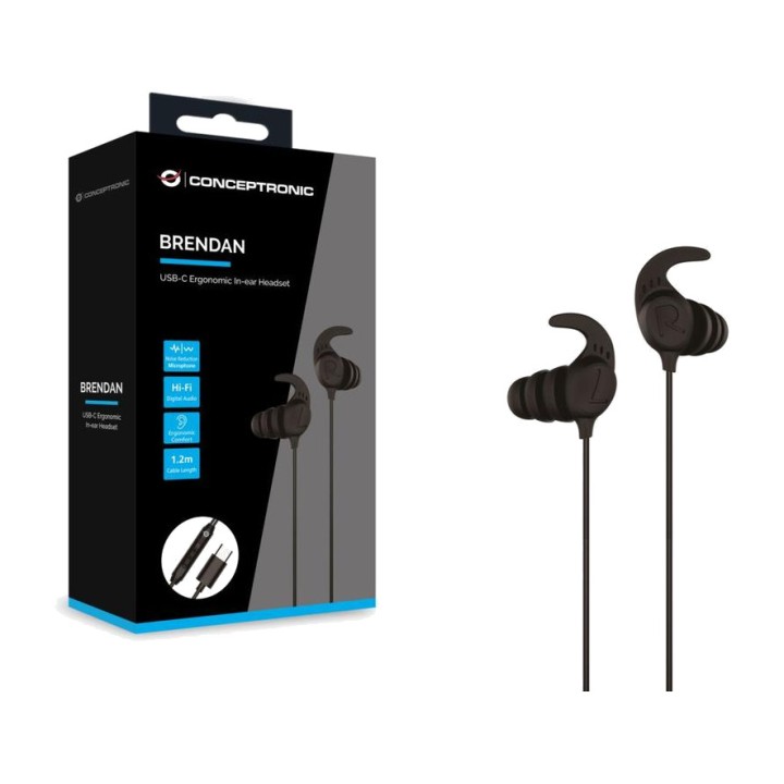 CONCEPTRONIC Auriculares intrauditivos USB-C con ganchos de