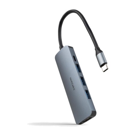 5-in-1 aluminium usb-c hub with hdmi and power delivery charging 3.1 3xusb-a 4k 18 cm