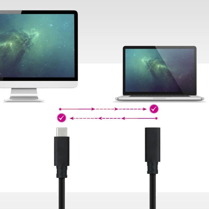 NANOCABLE Podaljševalni kabel USB-C moški na žensko 3.2