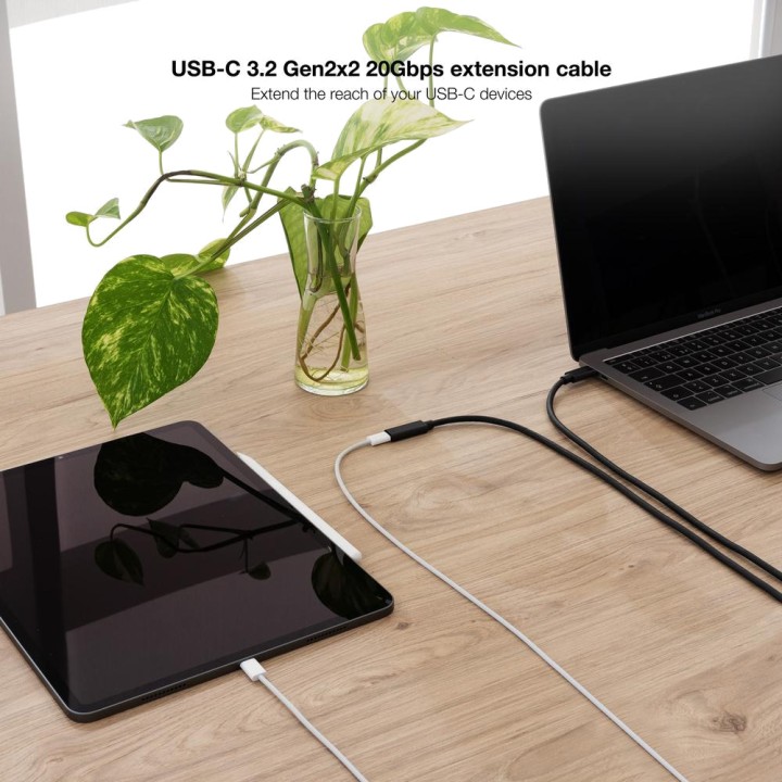 NANOCABLE Predlžovací kábel USB-C samec–samica 3.2 GEN2X2