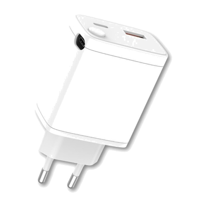 QCHARX Caricatore da parete con cavo USB-C integrato e porte