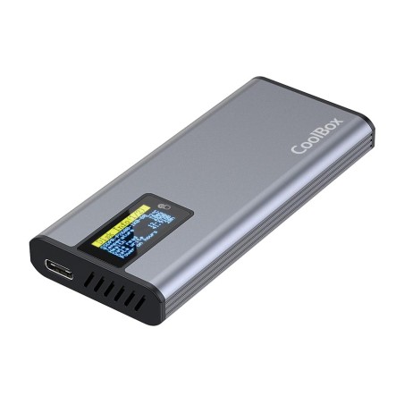 mini external enclosure with touchscreen for m.2 nvme and sata ssds minichase-ps32 usb-3.2-gen2 10gbps
