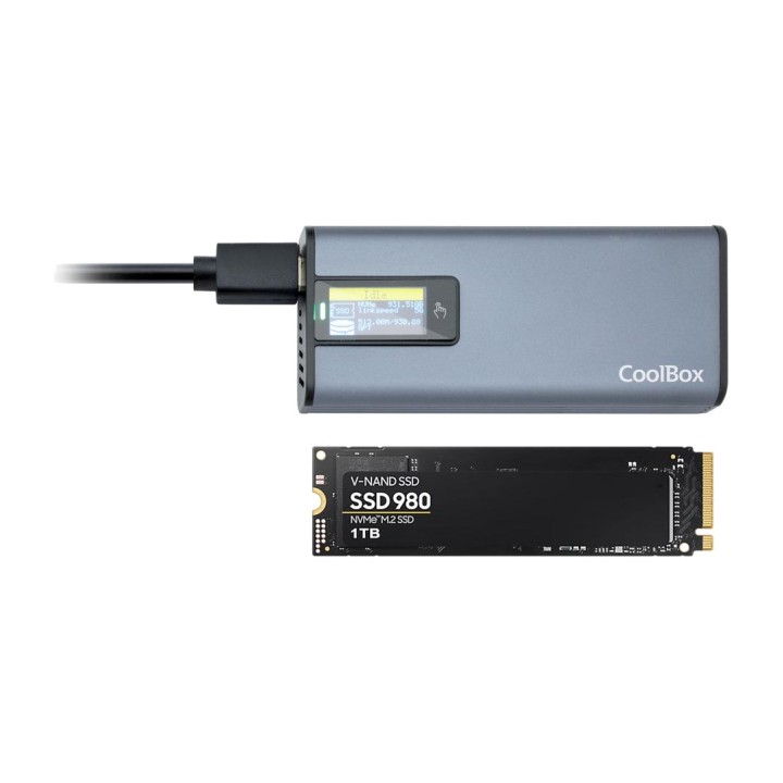 COOLBOX Mini box esterno con touchscreen per SSD M.2 NVMe e