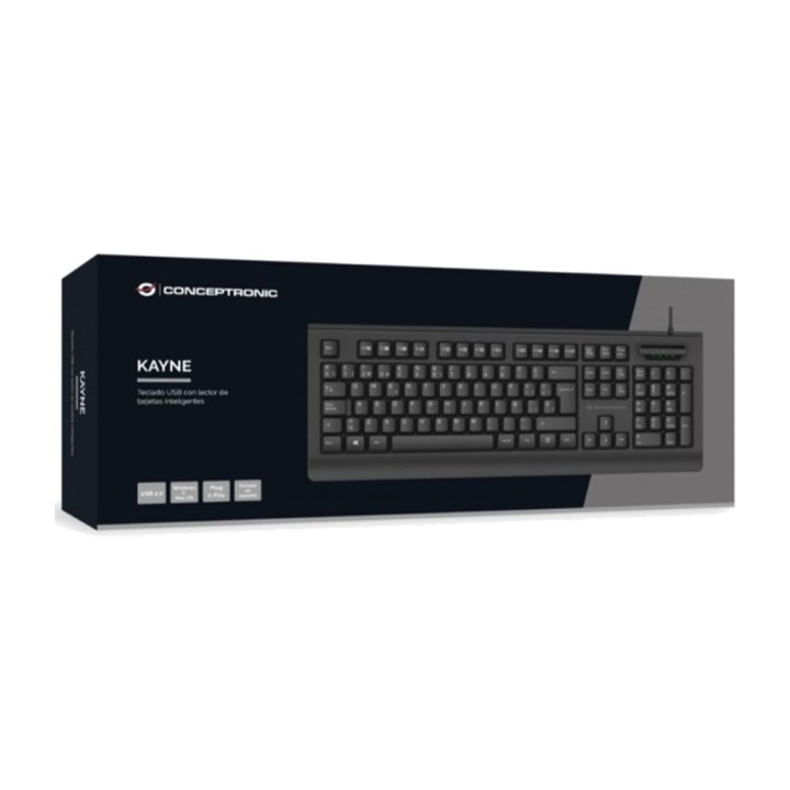 CONCEPTRONIC USB keyboard with eID and smart card reader