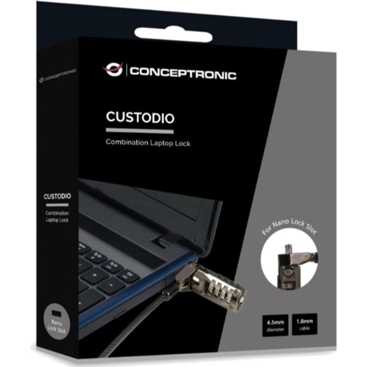 CONCEPTRONIC Cablu de securitate cu cifru pentru laptop