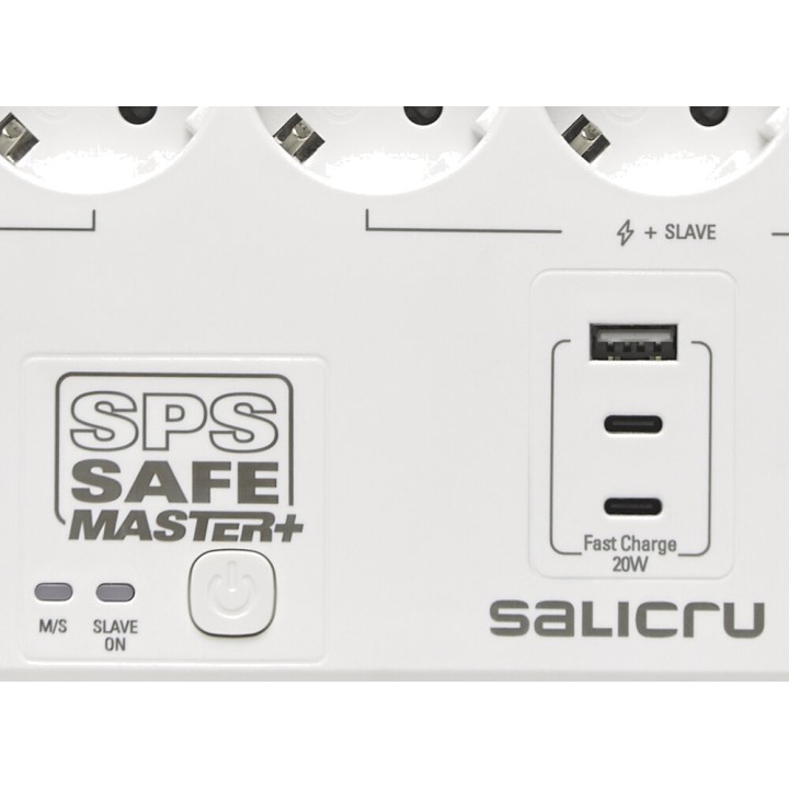 SALICRU Master-slave surge-protected power strip with 6