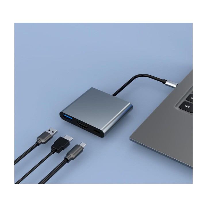 COOLBOX Hliníkový multiportový adaptér USB-C MINIDOCK-C31