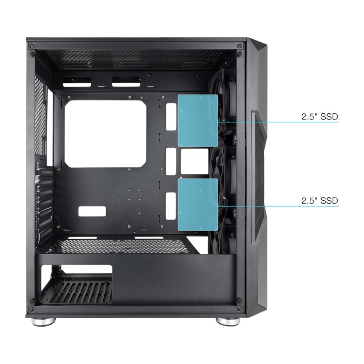TOOQ Gaming PC mid-tower case with lighting TQGCC103