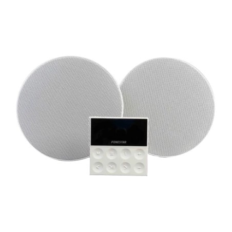 kit de sonido bluetooth con amplificador mural y 2 altavoces para techo ks-wall fm usb-mp3