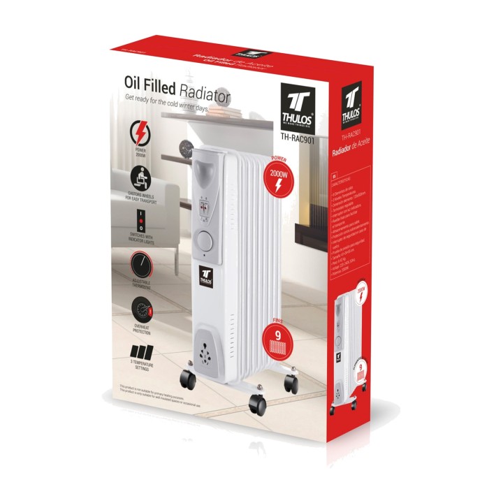 THULOS Radiador de aceite con 9 elementos TH-RAC901 2000W