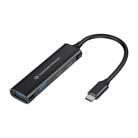 hub usb-c en aluminium à 4 ports hubbies12b 2xusb-c 2xusb-a 5gbps