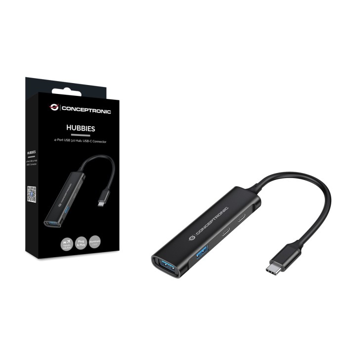 CONCEPTRONIC Hub USB-C in alluminio a 4 porte HUBBIES12B