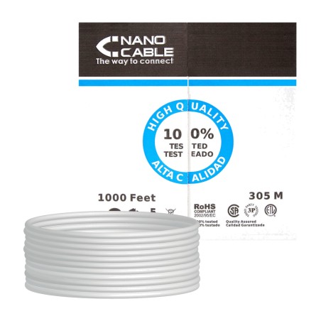 bobina de cable de xarxa rígid per a instal·lació cat5e utp awg24 305 m