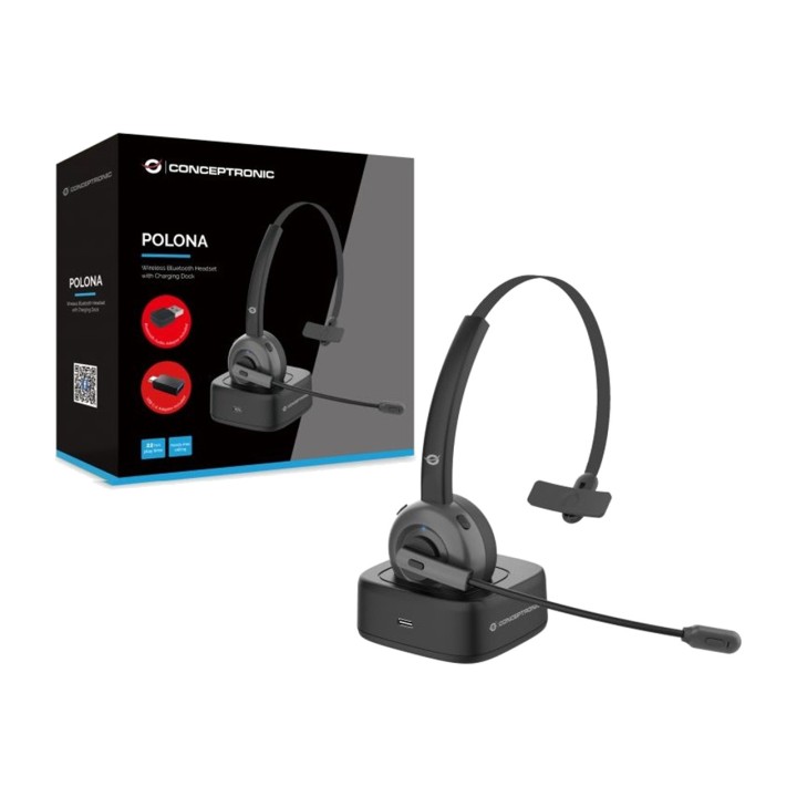 CONCEPTRONIC Auricular mono Bluetooth con base de carga y micrófono POLONA03BDA 5.0 CVC MGS0000013339