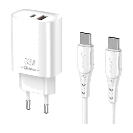 kit caricatore rapido a doppia porta con cavo da type-c a eros 33w pps