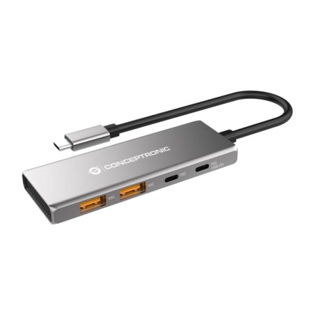 hub usb-c ultrafino de aluminio con 4 puertos hubbies15g 2xusb-c 2xusb-a 10gbps pd 100 w