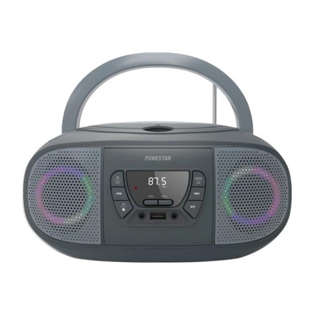 radio cd usb portatile con luci boom-go-g fm mp3