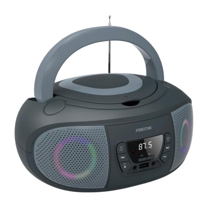 FONESTAR Radio CD portátil USB con luces BOOM-GO-G FM MP3 MGS0000005888