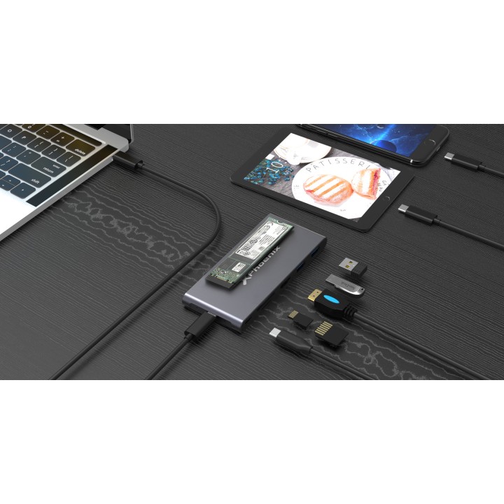 PHOENIX Hub USB-C 7-en-1 avec boîtier pour SSD M.2 PHM2HUB