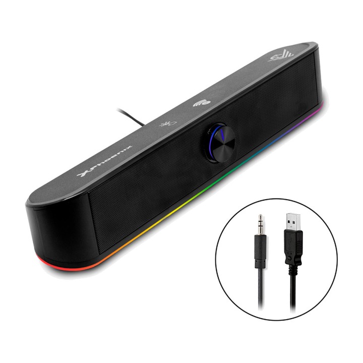 PHOENIX Soundbar per computer con illuminazione RGB e