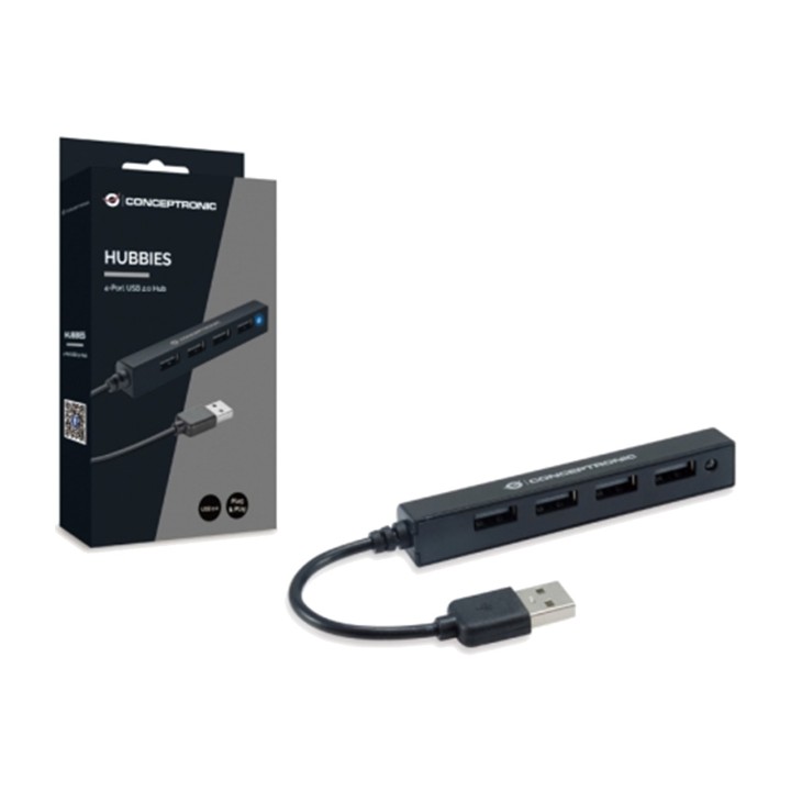 CONCEPTRONIC 4-port travel USB hub HUBBIES-05 2.0 HUBBIES05B
