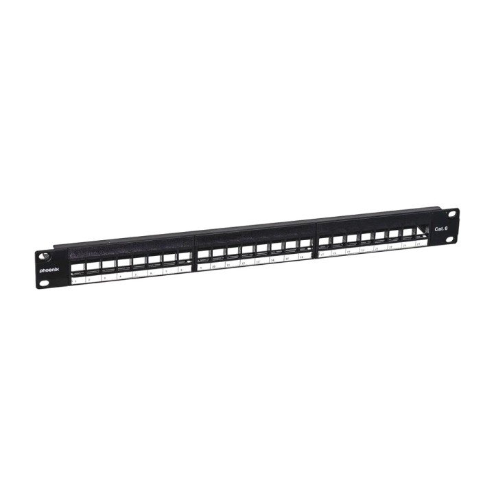 PHOENIX Empty 24-port patch panel for rack CAT6 1U