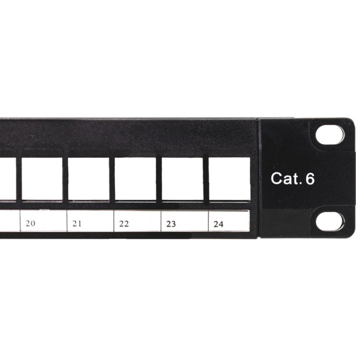 PHOENIX Panel de parcheo vacío con 24 puertos para rack CAT6