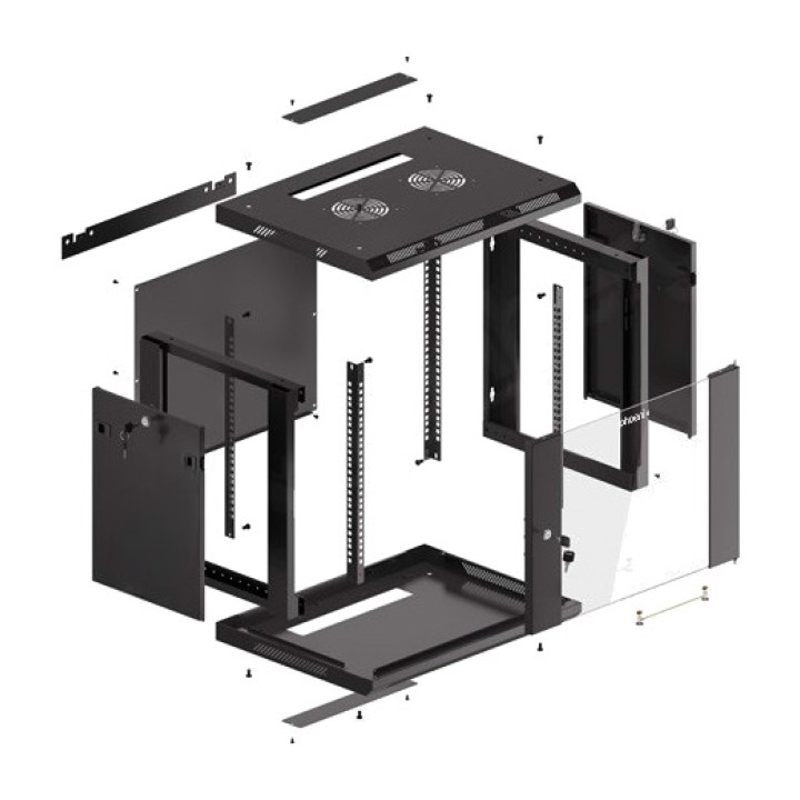 PHOENIX Selvsamlet rackskab 19 tommer 9U 600X450X501MM