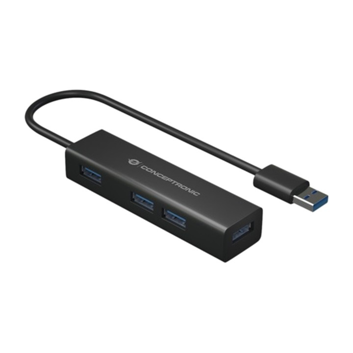 CONCEPTRONIC Hub USB à 4 ports HUBBIES06B 3.0 5GBPS