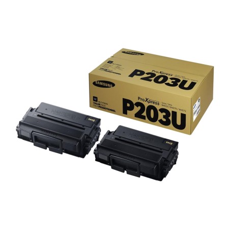pack con cartuchos de tóner negro capacidad ultra alta para impresora samsung mlt-p203u 2 uds