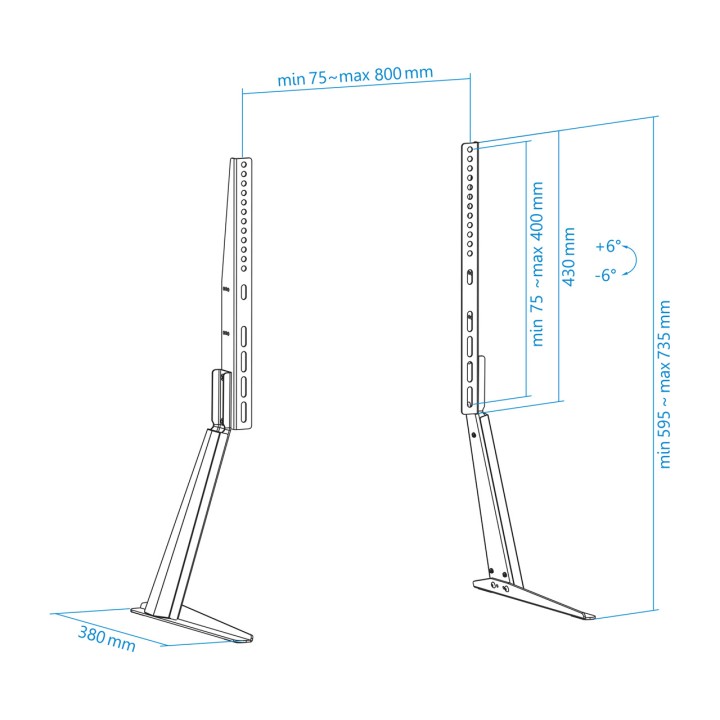 TOOQ Support de table pour téléviseur avec socle DB3270T