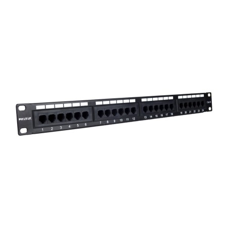 24-port-patchpanel für rackschrank 19" 1u cat6 utp dual pu-2420