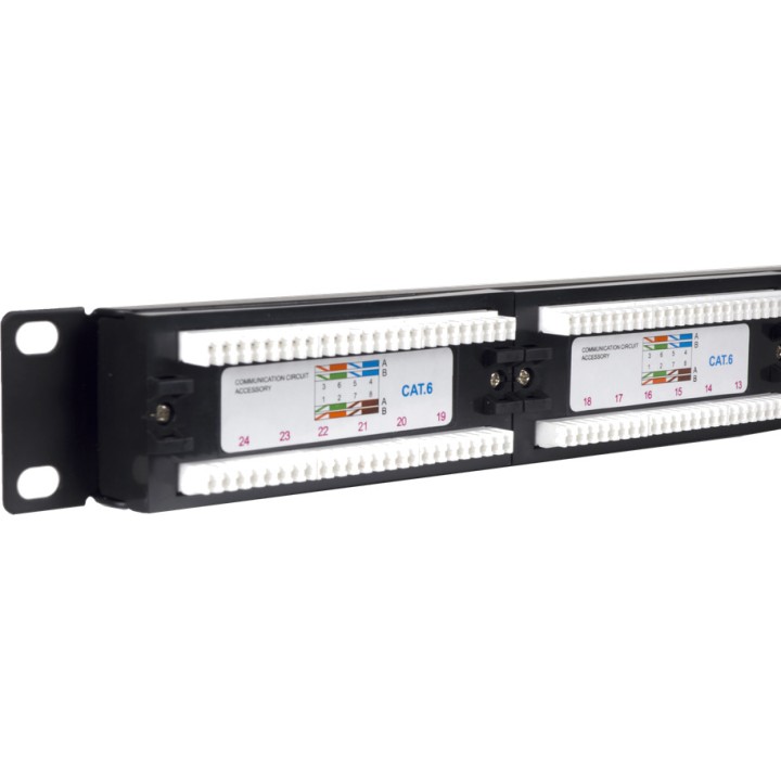 PHASAK Panneau de brassage 24 ports pour armoire rack 19" 1U
