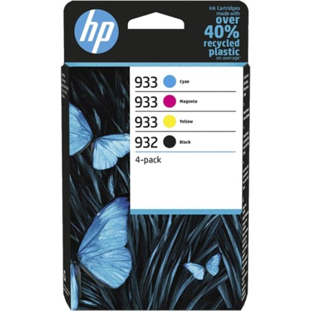pack mit originalen schwarzen, cyanfarbenen, magentafarbenen und gelben tintenpatronen 932 933 4 uds