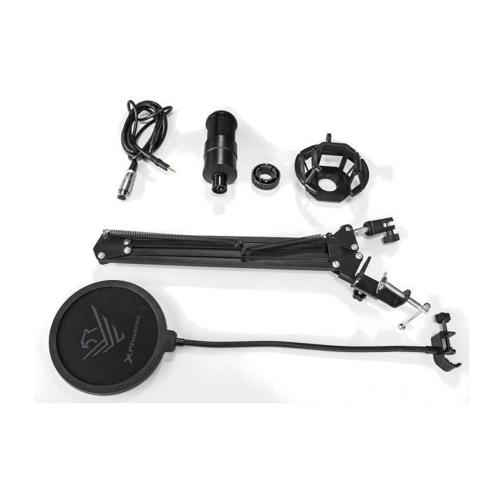 PHOENIX Kit de microphone à condensateur avec bras articulé,