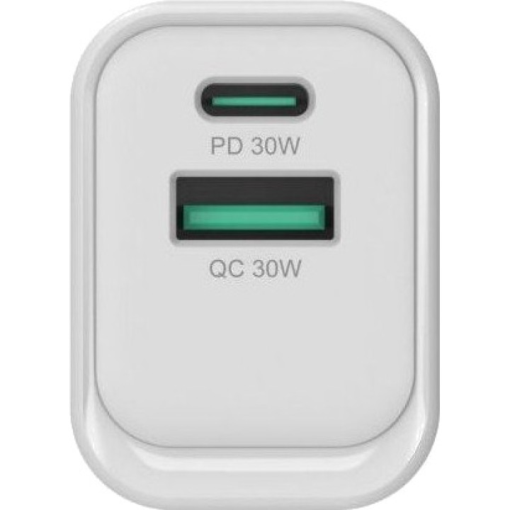 CONCEPTRONIC Kompakt GaN-vægoplader med to porte ALTHEA19W33