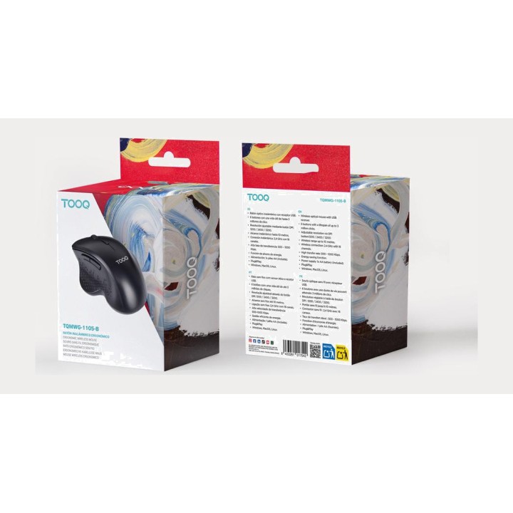 TOOQ Ergonomic wireless mouse TQMWG-1105 1600DPI