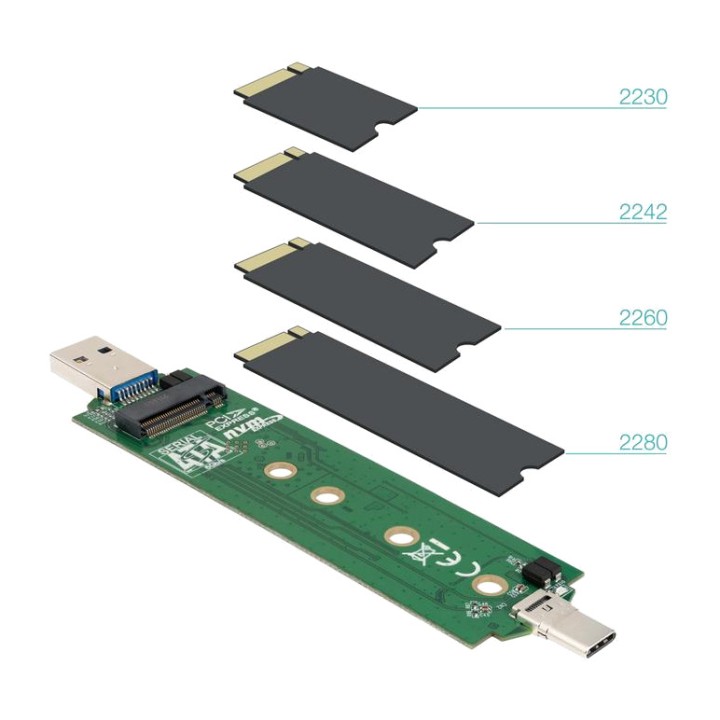 TOOQ Externí pouzdro s dvojitým konektorem pro SSD TQE-2240B