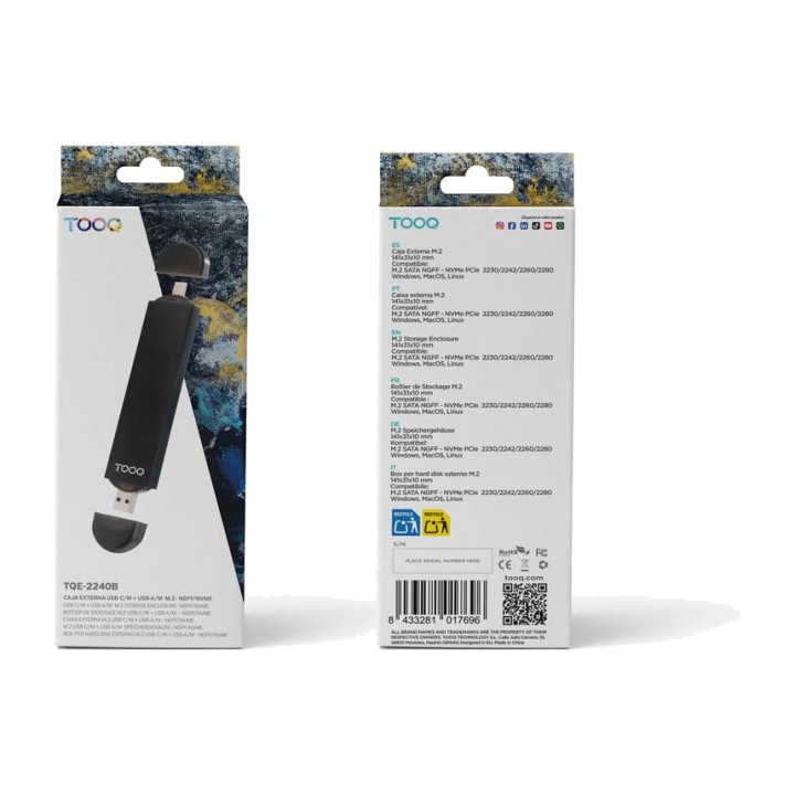 TOOQ Carcasă externă cu conector dublu pentru SSD TQE-2240B