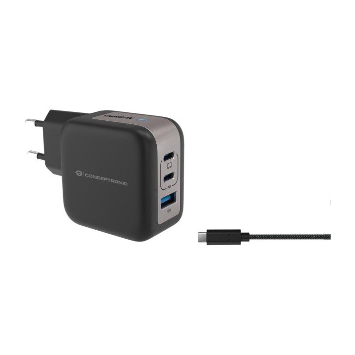 CONCEPTRONIC Încărcător de perete GaN cu trei porturi și