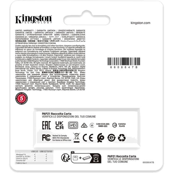 KINGSTON USB-hukommelse DATATRAVELER-EXODIA-128GB