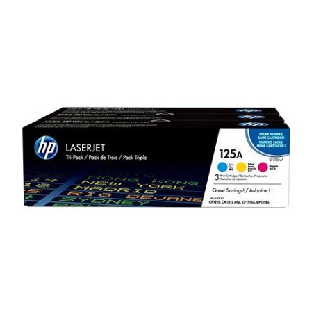 pack mit originalen tonerkartuschen in cyan, magenta und gelb laserjet-125a 3 uds