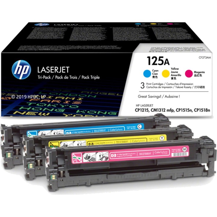 HP Pack con cartuchos de tóner cian, magenta y amarillo