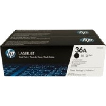 pack of black toner cartridges for laser printer laserjet-36a 2 uds