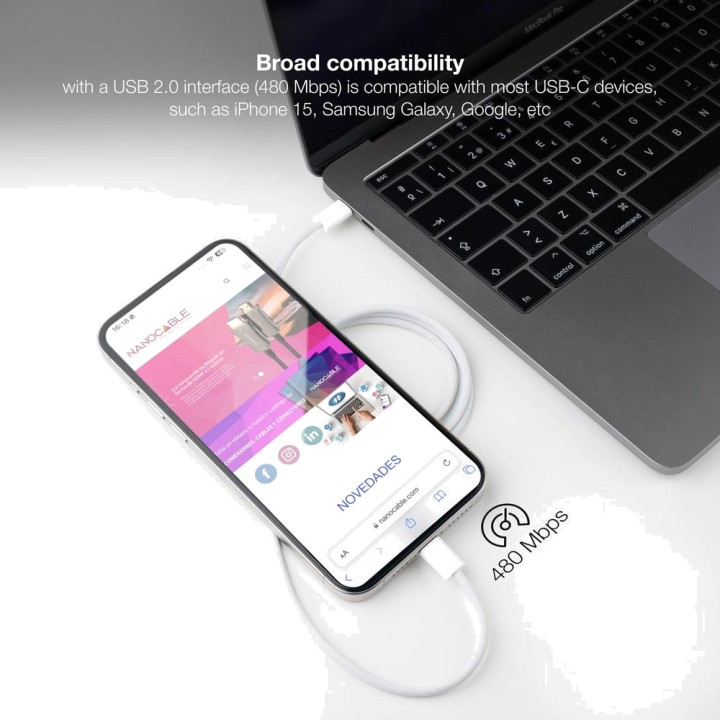 NANOCABLE Καλώδιο USB-C γρήγορης φόρτισης PD, PPS και QC 2.0