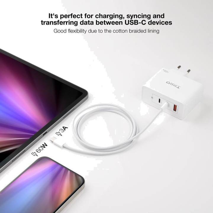 NANOCABLE Câble USB-C à charge rapide PD, PPS et QC 2.0 60W