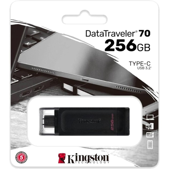 KINGSTON Clé USB Type-C compacte DATATRAVELER-70 256GB