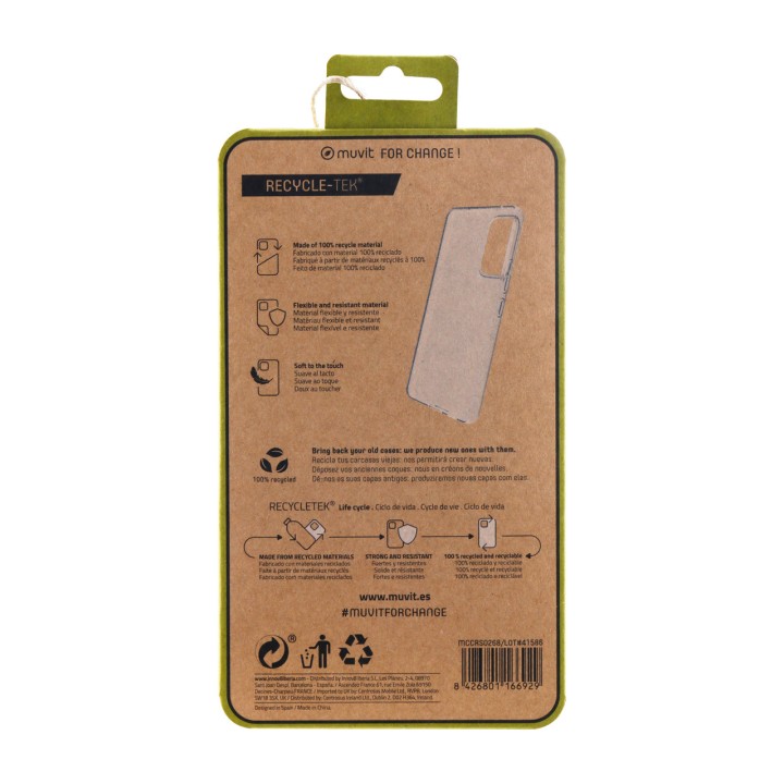 MUVIT Custodia per cellulare riciclata RECYCLETEK-GALAXY A53