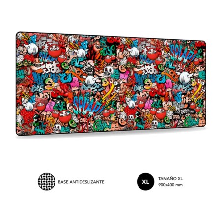 extra-large non-slip mouse pad with graffiti design xl 900x400mm